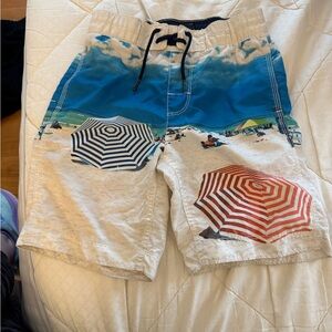GAP Kids Swim Trunks with Beach Umbrella Print-mesh liner removed.